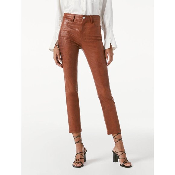 Frame Denim | Pants u0026 Jumpsuits | Le Sylvie Leather Croc Frame | Poshmark